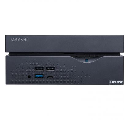ASUS VivoMini VC66R-I5M8S256W10 Desktop Computer - Intel Core i5 (7th Gen) i5-7400 3 GHz - 8 GB DDR4 SDRAM - 256 GB SSD - Windows 10 Home 64-bit - Mini PC - Black FrontMaximum