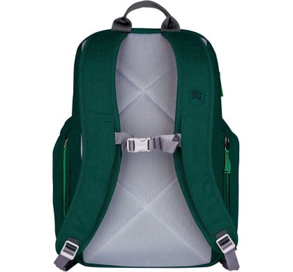 STM Goods Kings Carrying Case (Backpack) for 38.1 cm (15") Notebook, Smartphone, Tablet, Document, Clothing, Lunch, Bottle, Cable, Battery, Pen, Sunglasses - Botanical Green RearMaximum