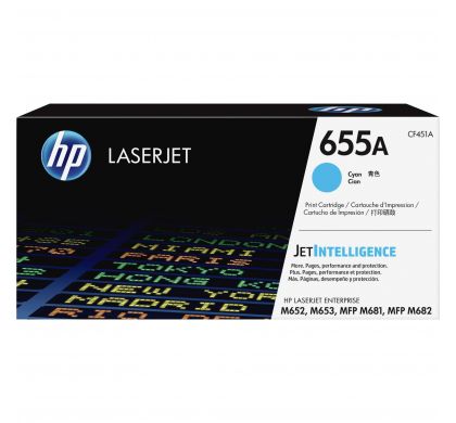 HP 655A Original Toner Cartridge - Cyan