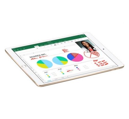APPLE iPad Pro Tablet - 32.8 cm (12.9") -  A10X Hexa-core (6 Core) - 64 GB - iOS 10 - 2732 x 2048 - Retina Display - Gold BottomMaximum