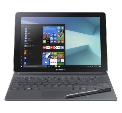 SAMSUNG Galaxy Book SM-W720 30.5 cm (12") Touchscreen LCD 2 in 1 Notebook - Intel Core i5 (7th Gen) i5-7200U Dual-core (2 Core) 2.50 GHz - 8 GB - 256 GB SSD - Windows 10 Home - 2160 x 1440 - Hybrid - Silver FrontMaximum