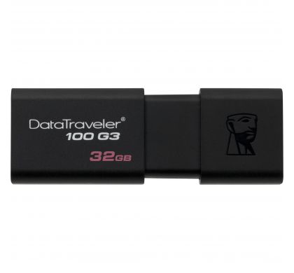 KINGSTON DataTraveler 100 G3 32 GB USB 3.0 Flash Drive - Black TopMaximum