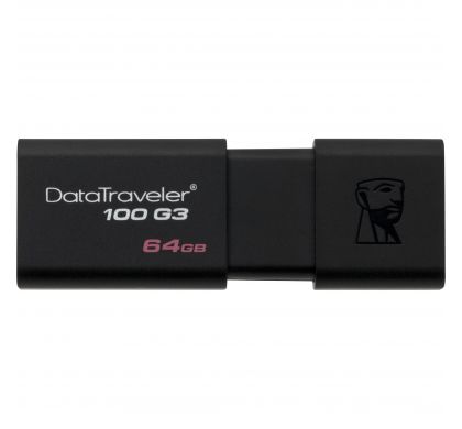 KINGSTON DataTraveler 100 G3 64 GB USB 3.0 Flash Drive - Black TopMaximum