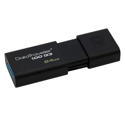 KINGSTON DataTraveler 100 G3 64 GB USB 3.0 Flash Drive - Black RearMaximum