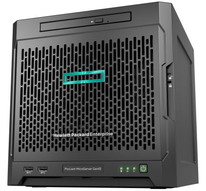 HPE HP ProLiant MicroServer Gen10 Ultra Micro Tower Server - 1 x AMD Opteron X3216 Dual-core (2 Core) 1.60 GHz - 8 GB Installed DDR4 SDRAM - 1 TB (1 x 1 TB) Serial ATA/600 HDD - ClearOS - Serial ATA/600 Controller - 0, 1, 10 RAID Levels - 1 x 200 W LeftMaximum