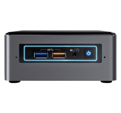 INTEL NUC 7 Home NUC7i5BNHXF Desktop Computer -  Core i5 (7th Gen) i5-7260U 2.20 GHz - 4 GB DDR4 SDRAM - 1 TB HDD - Windows 10 Home 64-bit - Mini PC FrontMaximum
