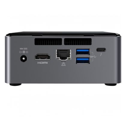 INTEL NUC 7 Home NUC7i5BNHXF Desktop Computer -  Core i5 (7th Gen) i5-7260U 2.20 GHz - 4 GB DDR4 SDRAM - 1 TB HDD - Windows 10 Home 64-bit - Mini PC RearMaximum