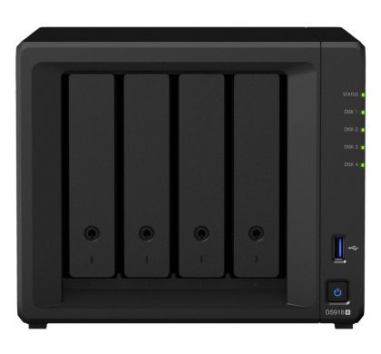 SYNOLOGY DiskStation DS918+ 4 x Total Bays SAN/NAS Storage System - Desktop FrontMaximum