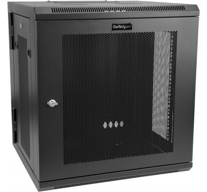 STARTECH .com 12U431.80 mm Deep Wall Mountable Rack Cabinet for Server, LAN Switch, Patch Panel - Black
