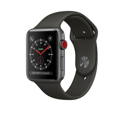 APPLE Watch Series 3 Smart Watch - Wrist Wearable - Space Gray Aluminum Case - Grey Band