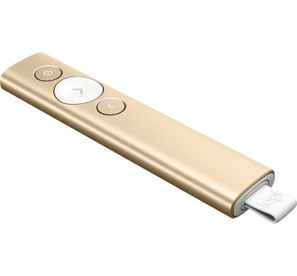 LOGITECH Presentation Pointer - Gyroscopic - Wireless - 3 Button(s) - Gold