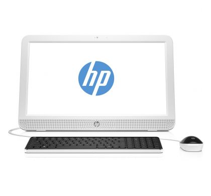 HP 20-e000 20-e016a All-in-One Computer - Intel Celeron N3050 1.60 GHz - 4 GB DDR3L SDRAM - 1 TB HDD - 49.4 cm (19.5") 1600 x 900 - Windows 10 Home 64-bit - Desktop - Snow White - Refurbished FrontMaximum