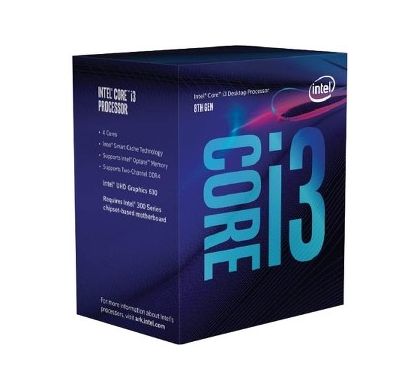 INTEL Core i3 i3-8100 Quad-core (4 Core) 3.60 GHz Processor - Socket H4 LGA-1151 - Retail Pack