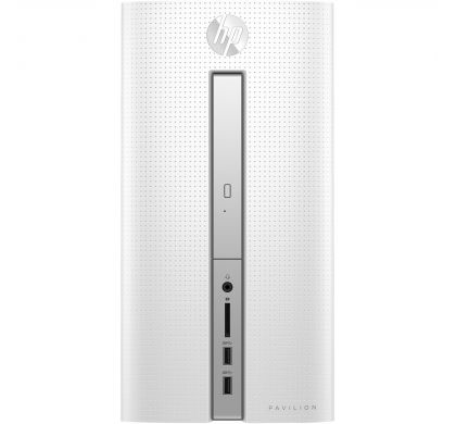 HP Pavilion 570-p000 570-p052a Desktop Computer - Intel Core i5 (7th Gen) i5-7400 3 GHz - 8 GB DDR4 SDRAM - 2 TB HDD - Windows 10 Home 64-bit - Mini-tower FrontMaximum