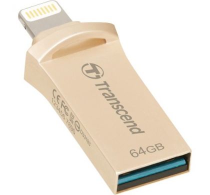 TRANSCEND JetDrive Go 500 64 GB USB 3.1, Lightning Flash Drive - Gold