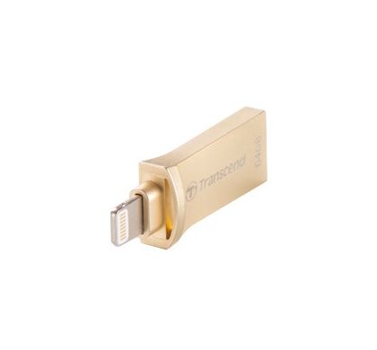TRANSCEND JetDrive Go 500 64 GB USB 3.1, Lightning Flash Drive - Gold RightMaximum