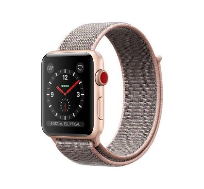 APPLE Watch Series 3 Smart Watch - Wrist Wearable - Gold Aluminum Case - Pink Sand Band - Aluminium Case - Cellular Phone Capability