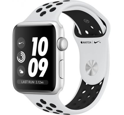 APPLE Watch Series 3 Nike+ Smart Watch - Wrist Wearable - Silver Aluminum Case - Black, Pure Platinum Band - Aluminium Case