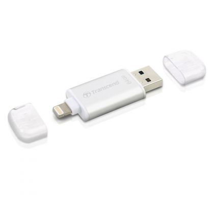 TRANSCEND JetDrive Go 300 64 GB Lightning, USB 3.1 Flash Drive - Silver