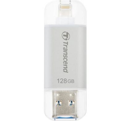 TRANSCEND JetDrive Go 300 128 GB Lightning, USB 3.1 Flash Drive - Silver
