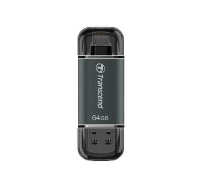 TRANSCEND JetDrive Go 300 64 GB Lightning, USB 3.1 Flash Drive - Black TopMaximum