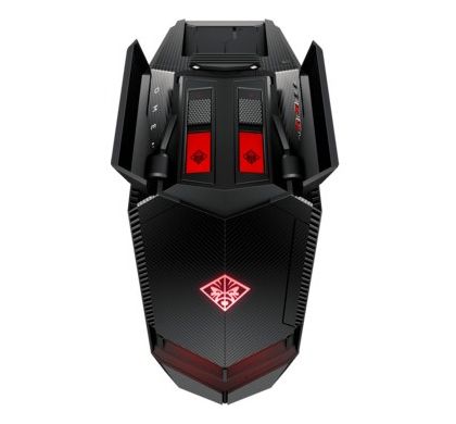HP OMEN 880-000 880-063a VR Ready Gaming Desktop Computer - AMD Ryzen 5 1600 3.20 GHz - 16 GB DDR4 SDRAM - 2 TB HDD - 256 GB SSD - Windows 10 Home 64-bit - Tower - Black RearMaximum
