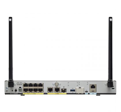 CISCO C1111-8PLTELAWZ IEEE 802.11ac Ethernet, Cellular Wireless Integrated Services Router RearMaximum