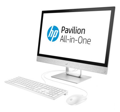 HP Pavilion 24-r000 24-r031a All-in-One Computer - Intel Core i3 (7th Gen) i3-7100T 3.40 GHz - 8 GB DDR4 SDRAM - 1 TB HDD - 128 GB SSD - 60.5 cm (23.8") 1920 x 1080 Touchscreen Display - Windows 10 Home 64-bit - Desktop LeftMaximum