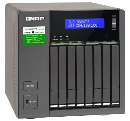 QNAP Turbo vNAS TVS-882ST3 8 x Total Bays SAN/NAS Storage System - Desktop TopMaximum