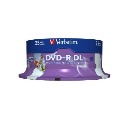 Verbatim 43667 DVD Recordable Media - DVD+R DL - 8x - 8.50 GB - 25 Pack Spindle