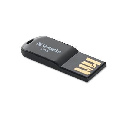 Verbatim Store 'n' Go Micro 16 GB USB Flash Drive - Black - 1 Pack