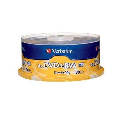 Verbatim 94834 DVD Rewritable Media - DVD+RW - 4x - 4.70 GB - 30 Pack Spindle