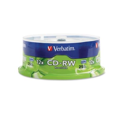 Verbatim 95155 CD Rewritable Media - CD-RW - 12x - 700 MB - 25 Pack Spindle