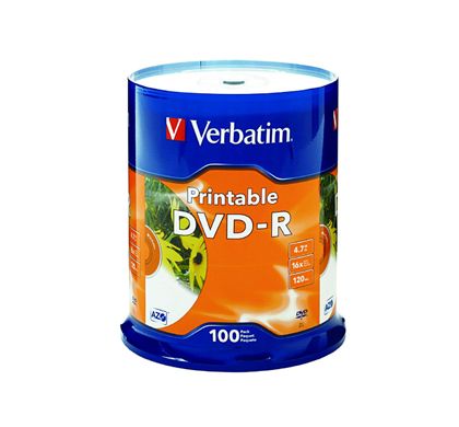 Verbatim DVD Recordable Media - DVD-R - 16x - 4.70 GB - 100 Pack