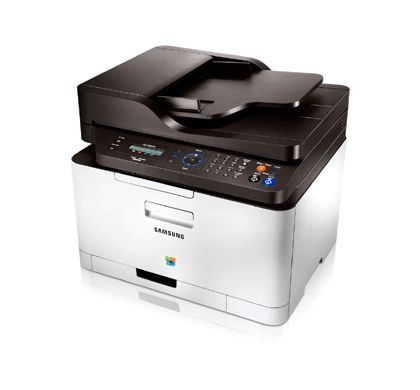 SAMSUNG CLX-3305FW Laser Multifunction Printer - Colour - Plain Paper Print - Desktop - Printer, Copier, Scanner, Fax - 18 ppm Mono/4 ppm Color Print - 2400 x 600 dpi Print - 18 cpm Mono/4 cpm Color Copy LCD - 600 dpi Optical Scan - Manual Duplex Print -  Left