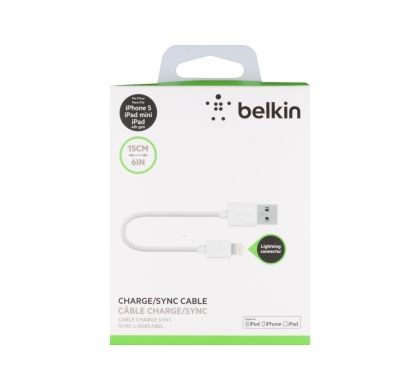 BELKIN Lightning/USB Data Transfer Cable for iPad, iPhone, iPod - 15 cm