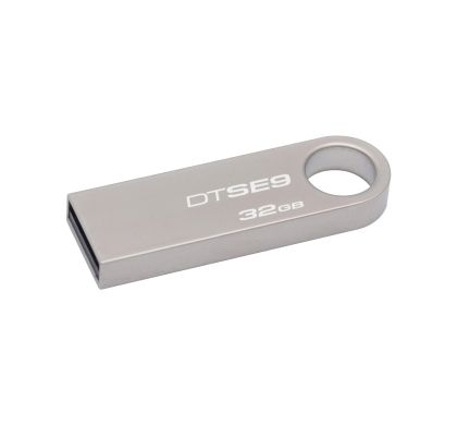 Kingston DataTraveler SE9 32 GB USB 2.0 Flash Drive - Silver - 1 Pack