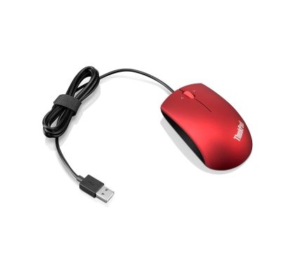 LENOVO Mouse - Blue Optical - Cable - Heatwave Red
