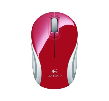 LOGITECH M187 Mouse - Wireless - Red