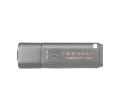 Kingston DataTraveler Locker+ G3 16 GB USB 3.0 Flash Drive - Silver - 1 Pack