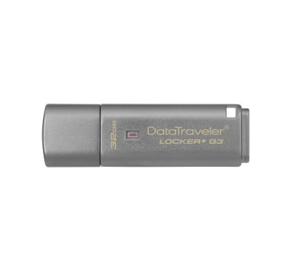 Kingston DataTraveler Locker+ G3 32 GB USB 3.0 Flash Drive - Silver - 1 Pack