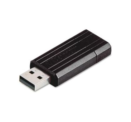 Verbatim PinStripe 16 GB USB Flash Drive - Black - 1 Pack
